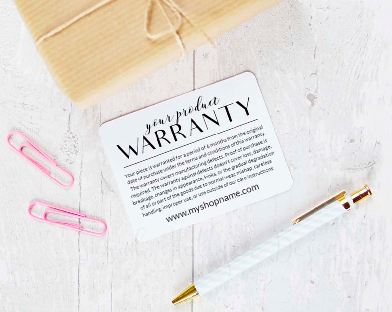Printable Warranty Card INSTANT DOWNLOAD Editable Template Etsy