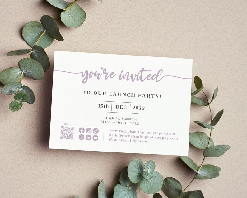 Business Launch Invitation Template, Editable Business Template, Business Invite, Launch Party Invitation, MLM Template, EMC0007 image 3