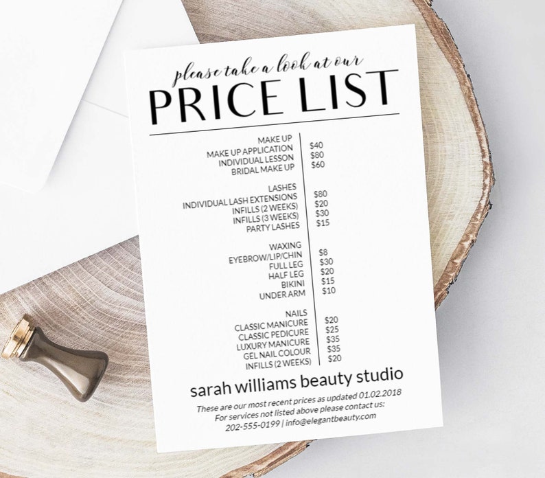 Editable Price List Template INSTANT DOWNLOAD Printable Etsy Editable Price List Template INSTANT DOWNLOAD Printable Etsy