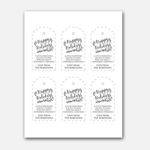 Printable Happy Holiday Tags Editable Tag Templates INSTANT - Etsy