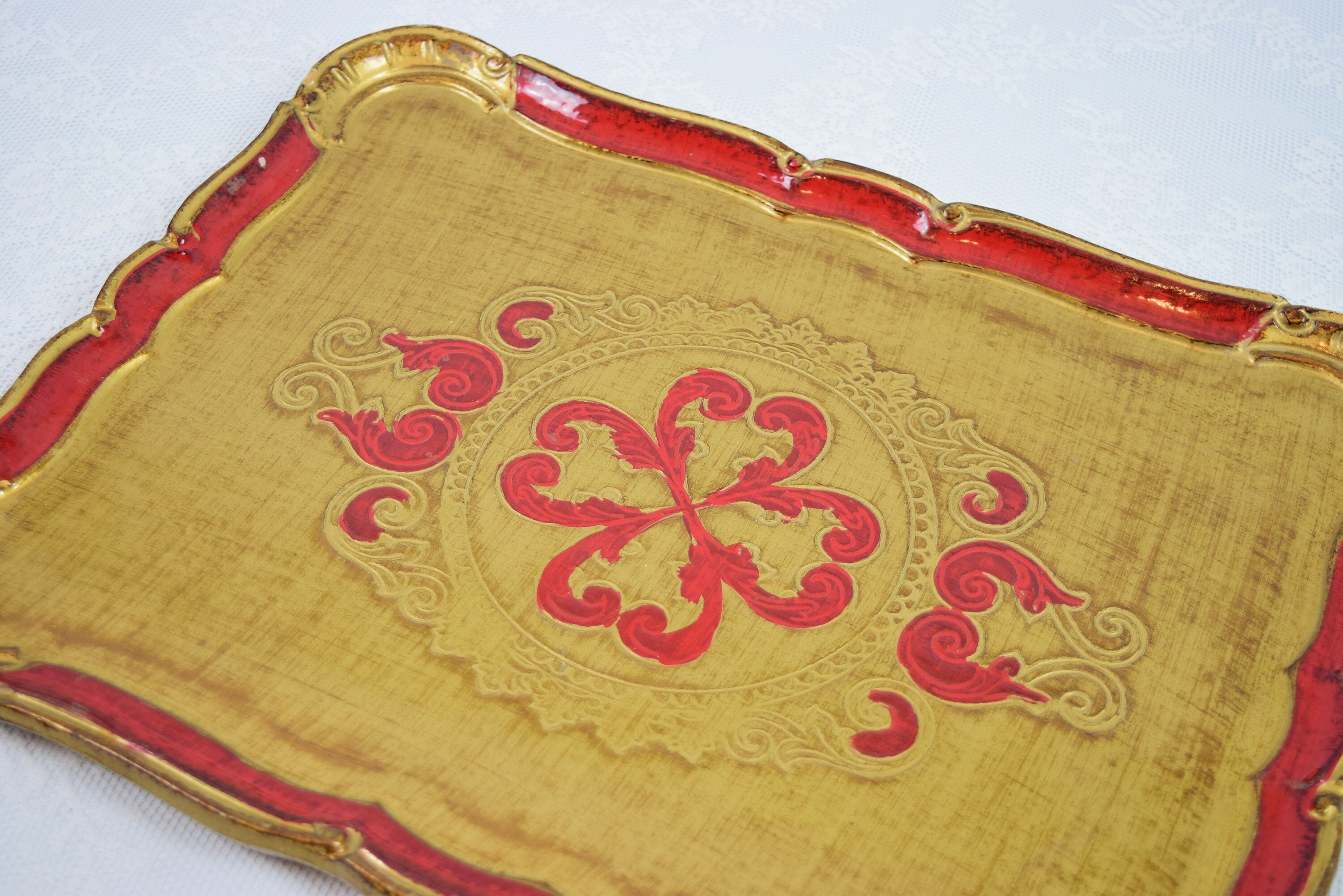 Decorative Tea Tray Wooded Tray Vintage Tea Tray Vintage Etsy