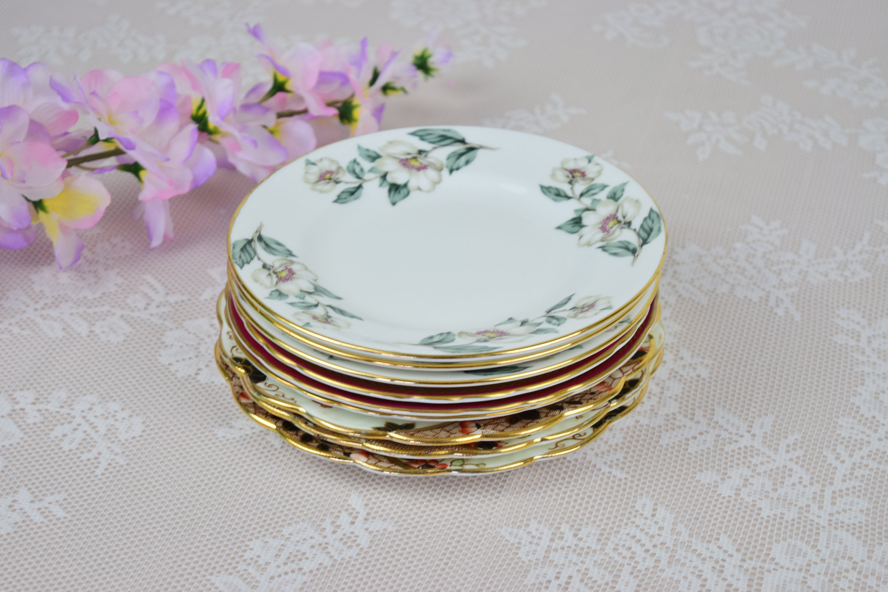 Vintage China Plates Mix and Match Cake Plates Birthday Etsy