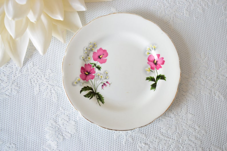 Floral Cake Plate c 1950 s Replacement China Vintage Royal Grafton Housewarming Gift Orphan Plate Birthday Gift Vintage China Plate