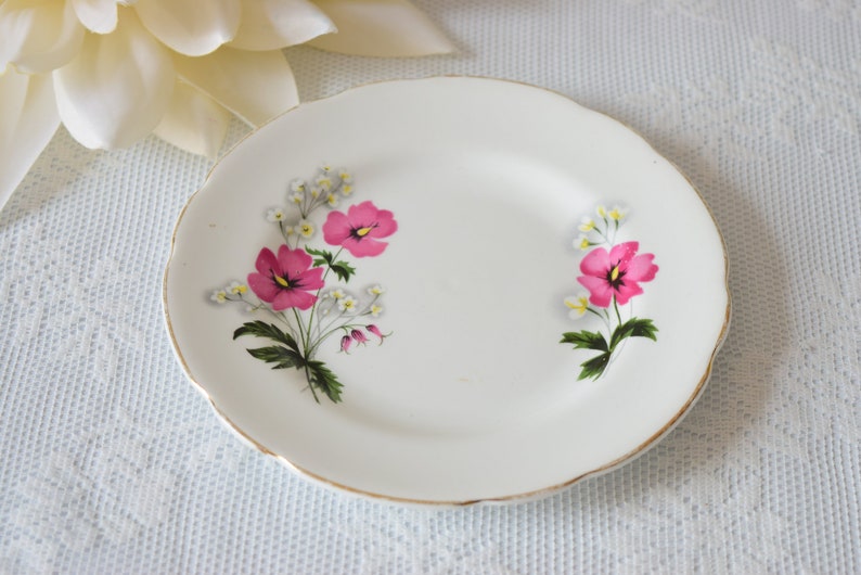 Floral Cake Plate c 1950 s Replacement China Vintage Royal Grafton Housewarming Gift Orphan Plate Birthday Gift Vintage China Plate