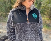 SALE Monogram Sherpa Pullover Jacket, Monogram Sherpa Fleece Pullover, Monogram Fur Pullover, Sherpa Fleece Pullover, Bridesmaids Gift