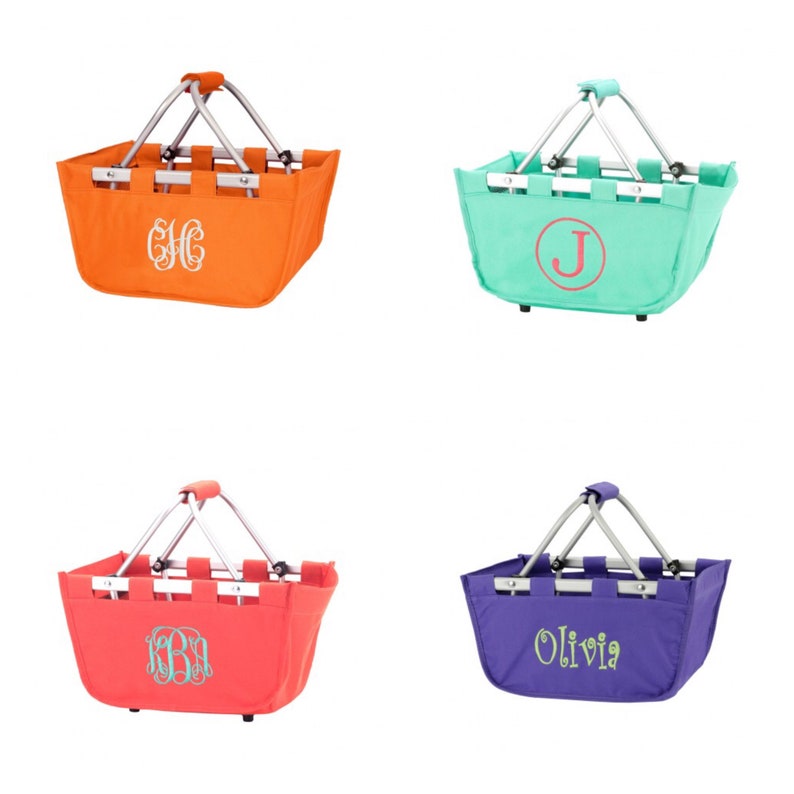 Mini Bridesmaids Gift Mini Market Basket Tote Monogrammed Mini Market Tote Personalized Mini Market Tote Monogrammed Mini Market Tote