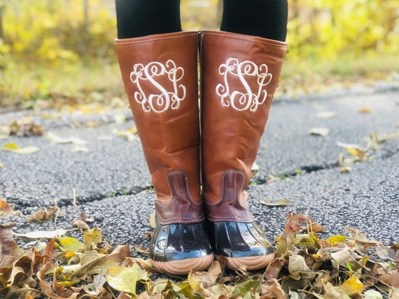 kids monogrammed duck boots