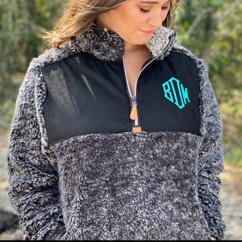 SALE Monogram Sherpa Pullover Jacket 