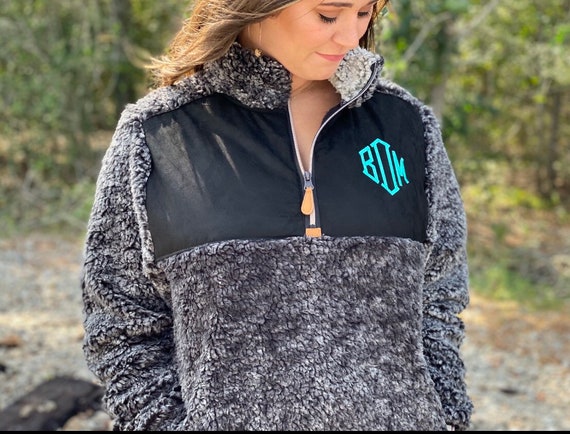 monogram on sherpa