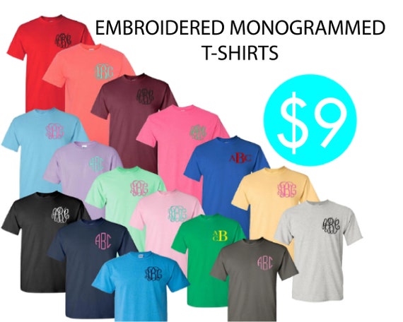 CUSTOM MONOGRAM Unisex T-Shirt Personalized T-Shirt Monogram Tee Custom T-Shirt Custom Tee Gift for Her Monogram T-Shirt