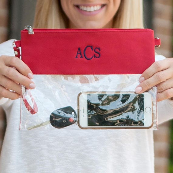 Monogrammed Clear Clutch
