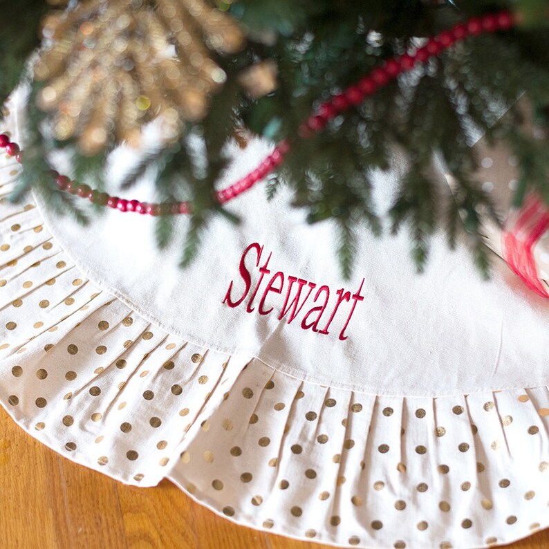Christmas Tree Skirt Christmas Decor Monogram Christmas Tree Skirt Monogram Tree Skirt Personalized Tree Skirt Monogrammed Tree Skirt