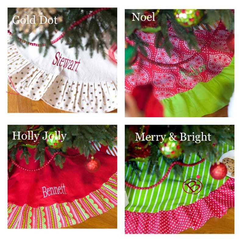 Christmas Tree Skirt Christmas Decor Monogram Christmas Tree Skirt Monogram Tree Skirt Personalized Tree Skirt Monogrammed Tree Skirt