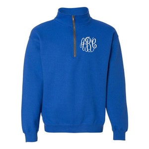 Monogrammed Sweatshirt Quarterzip Monogram Quarter Zip - Etsy