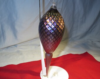 Glass Christmas Ornament 10" Multi Color