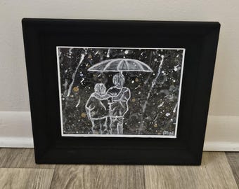 Brothers – Original Acrylic Painting of Brotherhood, Protection and Standing Together in the Storm, Framed Art