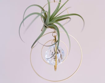 Soporte para plantas de aire colgante orbital con prisma, colgador para plantas de aire, exhibición de plantas de aire, regalo para amantes de las plantas, decoración con plantas de aire