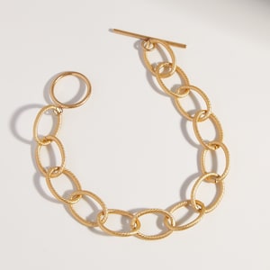 Chunky Gold Chain Bracelet, Chunky Gold Chain Bracelet, Matte Gold Link Bracelet, Oversized Link Chain Bracelet, Chain Bracelet