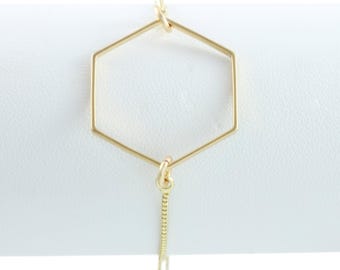 Le Contour" Gold Hexagon Bracelet