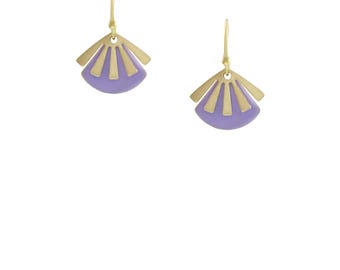 Le Délice" Lavender Tiny Fan Earrings