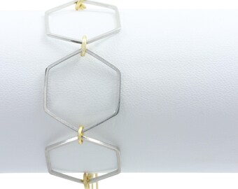 Le Contour" Silver 3 Mini Hexes Bracelet