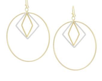 Le Contour" Large Luxe Hoops in Matte Gold & Silver