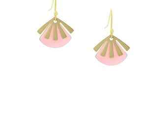Le Délice" Pink Tiny Fan Earrings