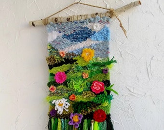 Decor "summer" ,,, picture manual weaving ,,, felting ,,, crochet wall panels ,, interior decoration.