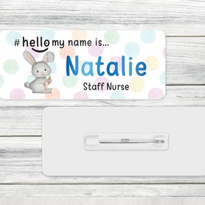 Hello my name is... Polka dot name badge, nurse, doctor, student, midwife, hospital