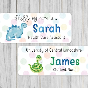 Polka dot name badge, nurse, doctor, student, midwife, hospital image 2