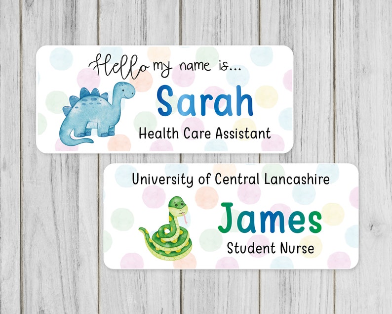 Polka dot name badge, nurse, doctor, student, midwife, hospital image 2