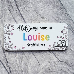 Lovebird name badge, nurse, doctor, student, midwife, hospital