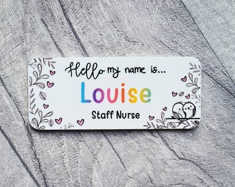 Lovebird name badge, nurse, doctor, student, midwife, hospital