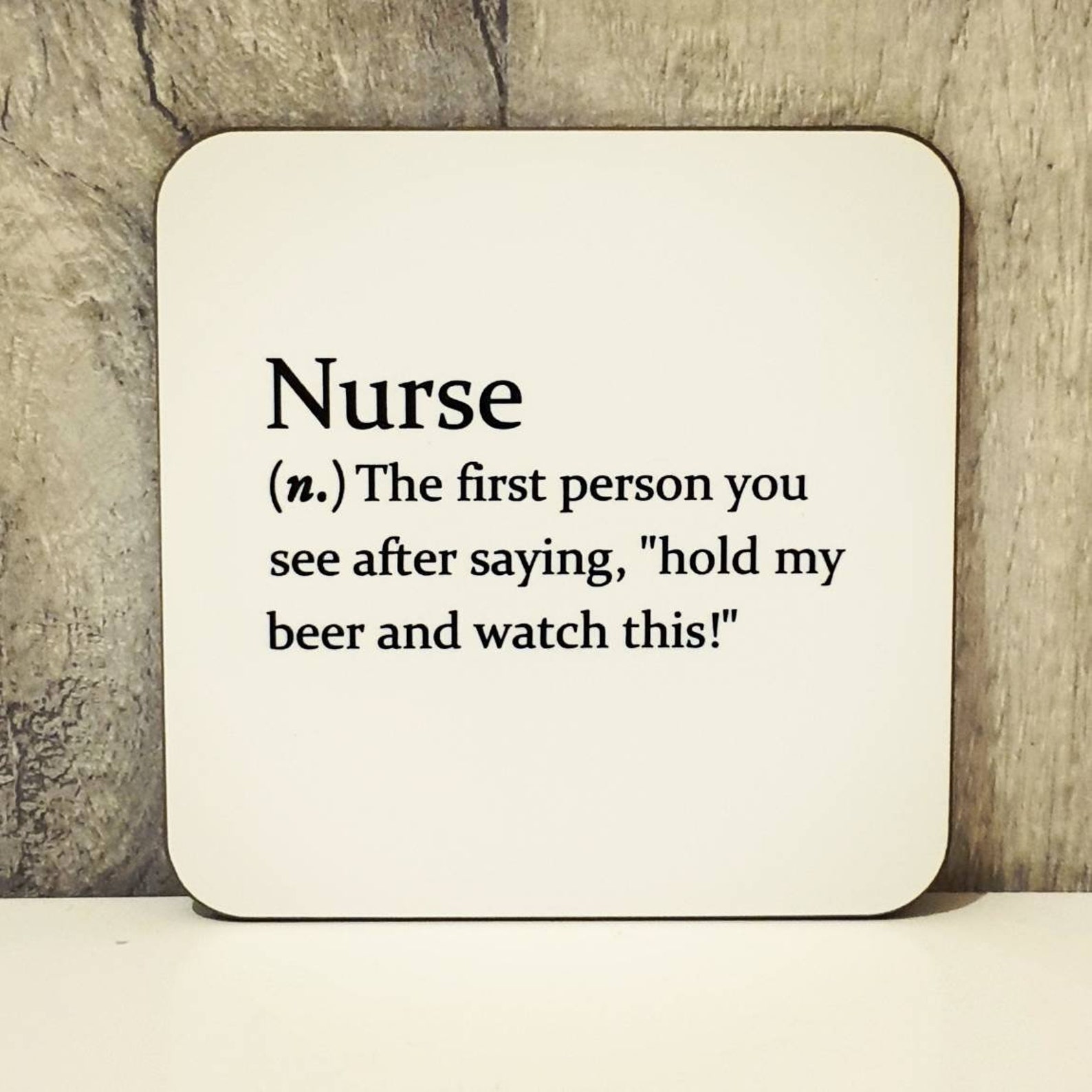 Sarcastic nurse Dictionary Definition Coaster Funny Etsy
