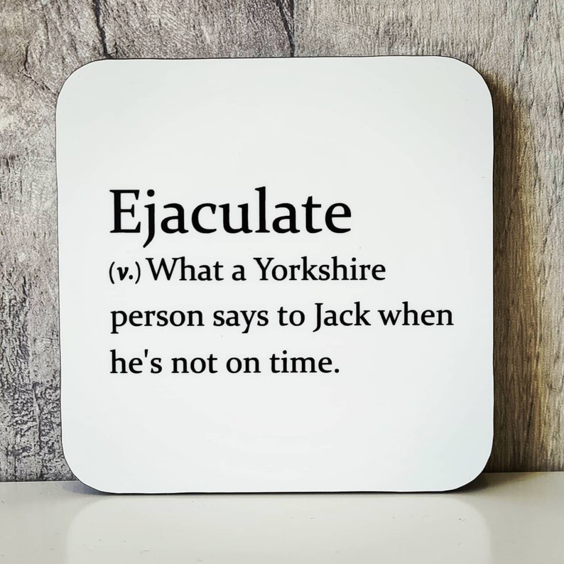 Sarcastic ejaculate Dictionary Definition Coaster Etsy UK