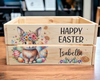 Personalised Easter bunny crate, Easter egg, hunt, treat