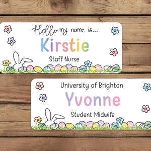 Easter pastel name badge, nurse, doctor, student, midwife, hospital