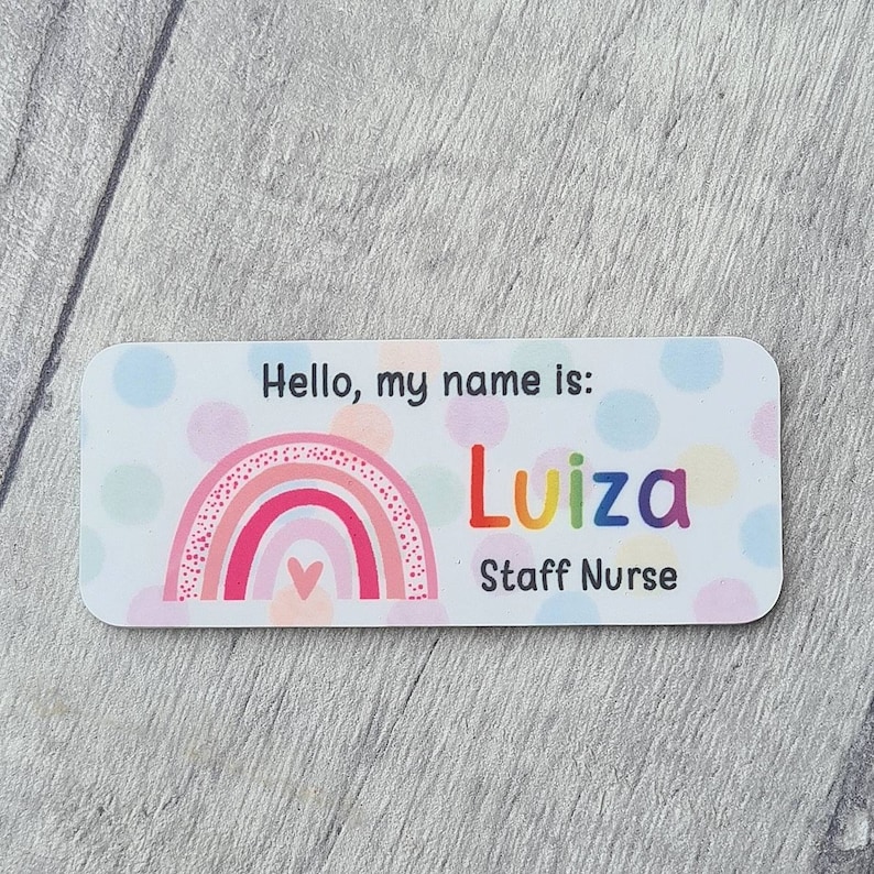 Polka dot name badge, nurse, doctor, student, midwife, hospital image 6