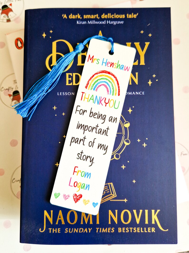 Personalised Rainbow Teacher Bookmark: End of Term Gift - Etsy