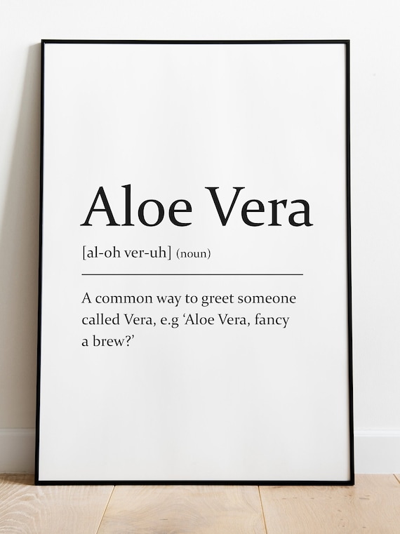 Aloe Vera sarcastic definition print, minimalist wall art, funny picture  print