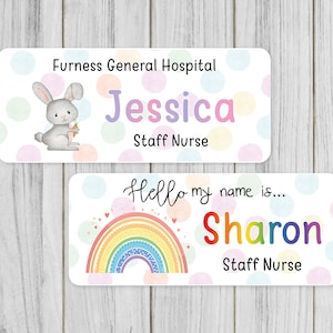 Polka dot name badge, nurse, doctor, student, midwife, hospital