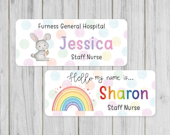 Polka dot name badge, nurse, doctor, student, midwife, hospital