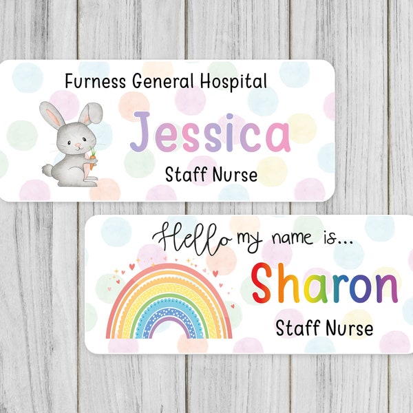 Polka dot name badge, nurse, doctor, student, midwife, hospital