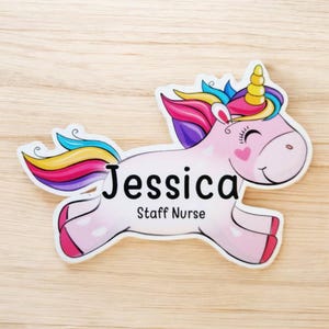 Unicorn shaped Name badge, nurse, doctor, student, midwife, hospital