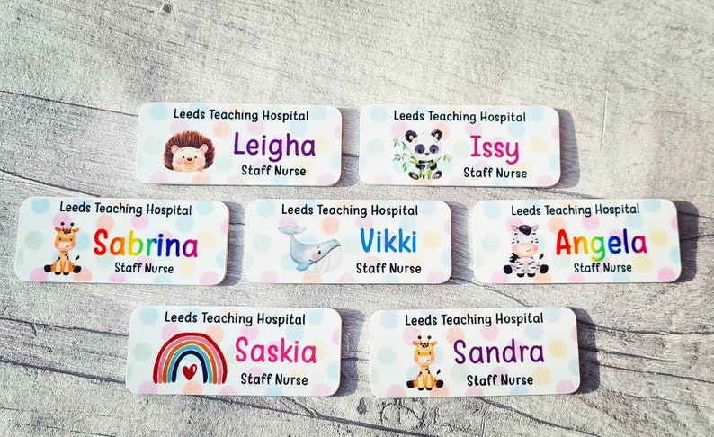 Polka dot name badge, nurse, doctor, student, midwife, hospital image 4