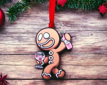 GIN-gerbread man christmas ornament, gingerbread man, novelty ornament