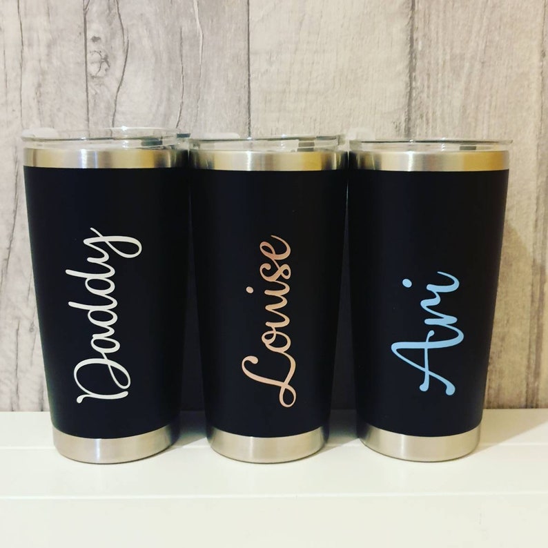 personalised travel mug with silicone lid