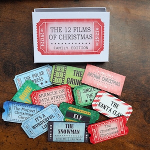 Entradas 12 Películas de Navidad, regalo de navidad personalizable, tanto en versión familiar como alternativa