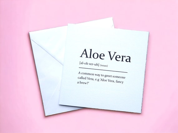 Sarcastic Yorkshire 'aloe Vera' Definition Greetings Card - Etsy