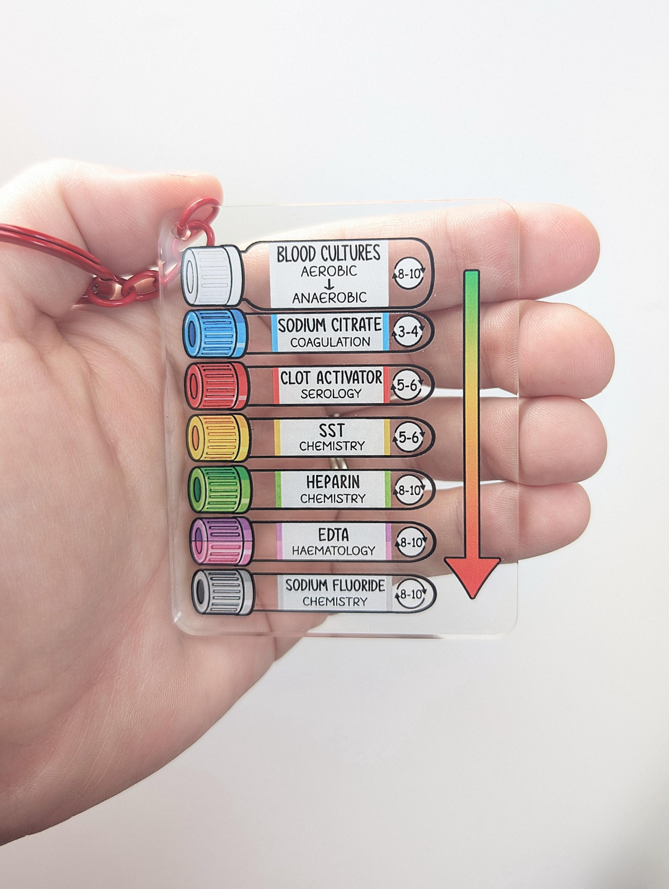 Phlebotomy Order of Draw Keyring | Blood Tube Guide | Nursing Student ...